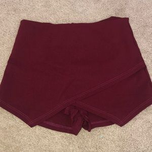 Maroon envelope skort